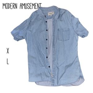 Men button up shirt sleeve xl